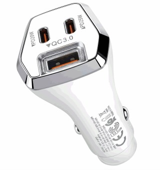 Cabezal de auto 3 entras USB + 2 TC 45W KOS-5013